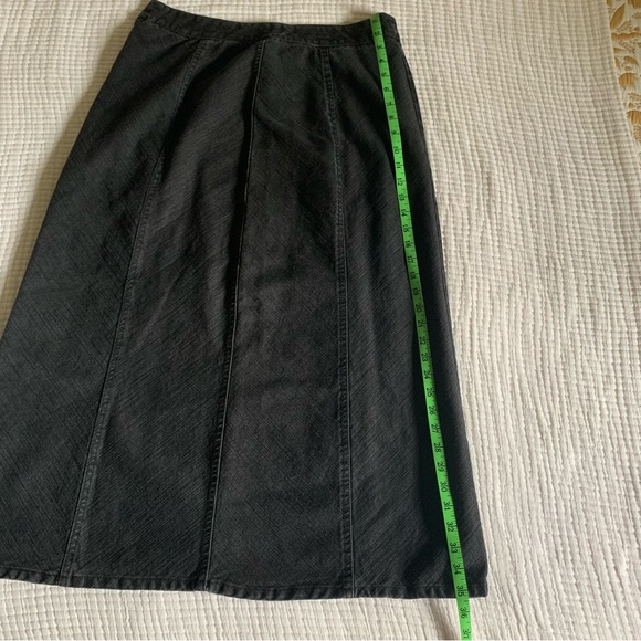Vintage Covington Black Denim Paneled Maxi Skirt Sz 12 - Picture 7 of 7